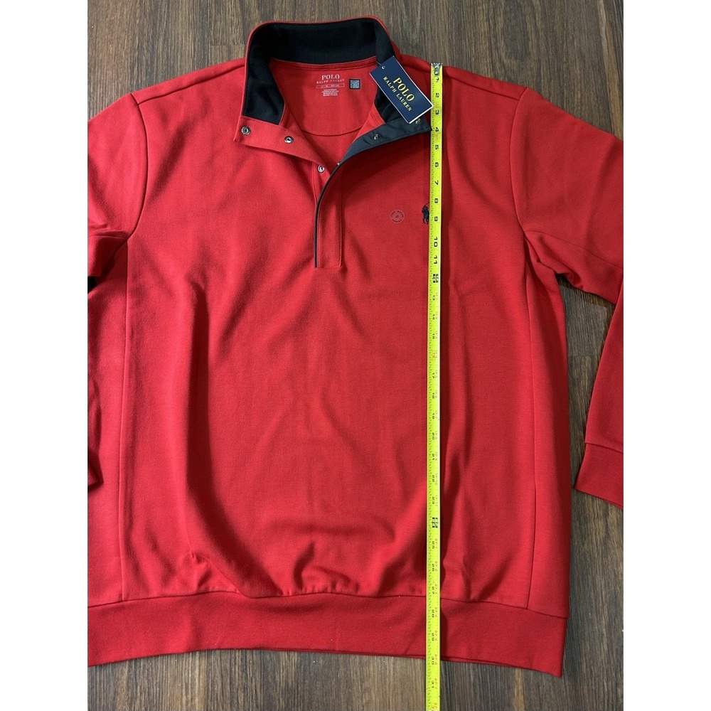 Polo Ralph Lauren Black Pony Classics Sweatshirt Snap Red Size LT New With Tags - Picture 6 of 16